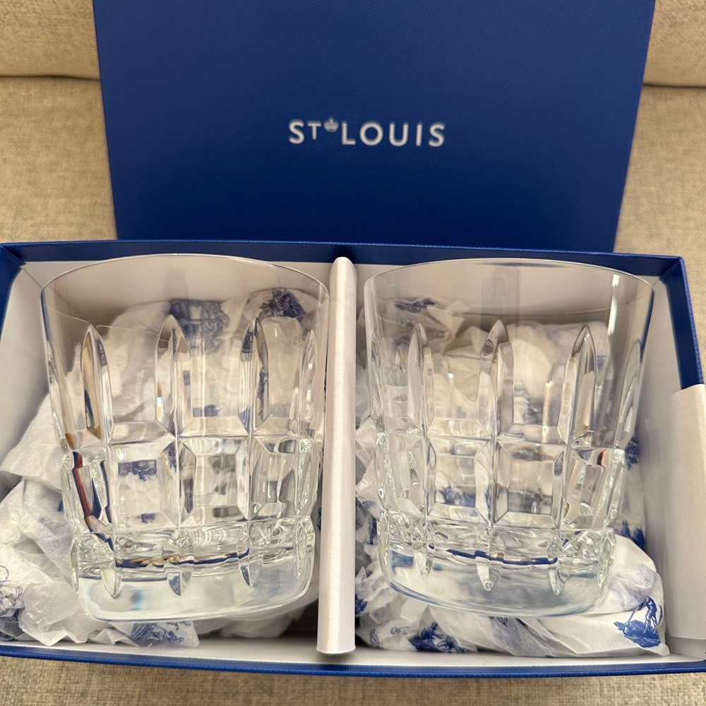 Hermes St Louis Crystal Whiskey Glass Set - Clear